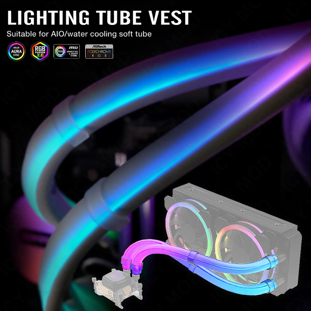 Aio Liquid Cooler - Ezdiy argb tira de luz for12mm