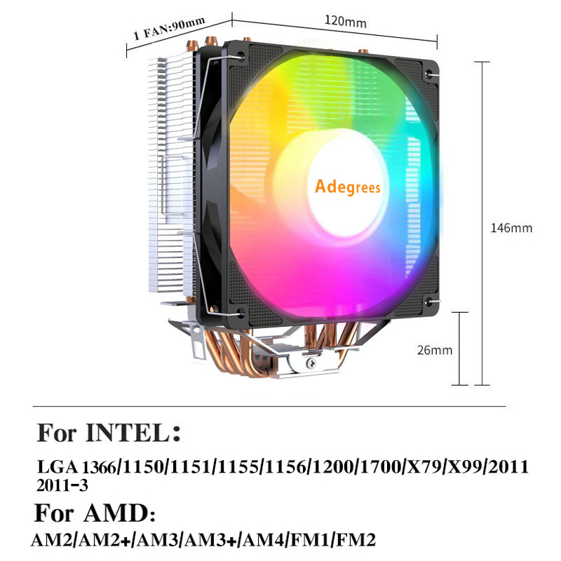 Cooler de CPU X99 Tower com 4  - Air Cooler Cpu avaliação e preço